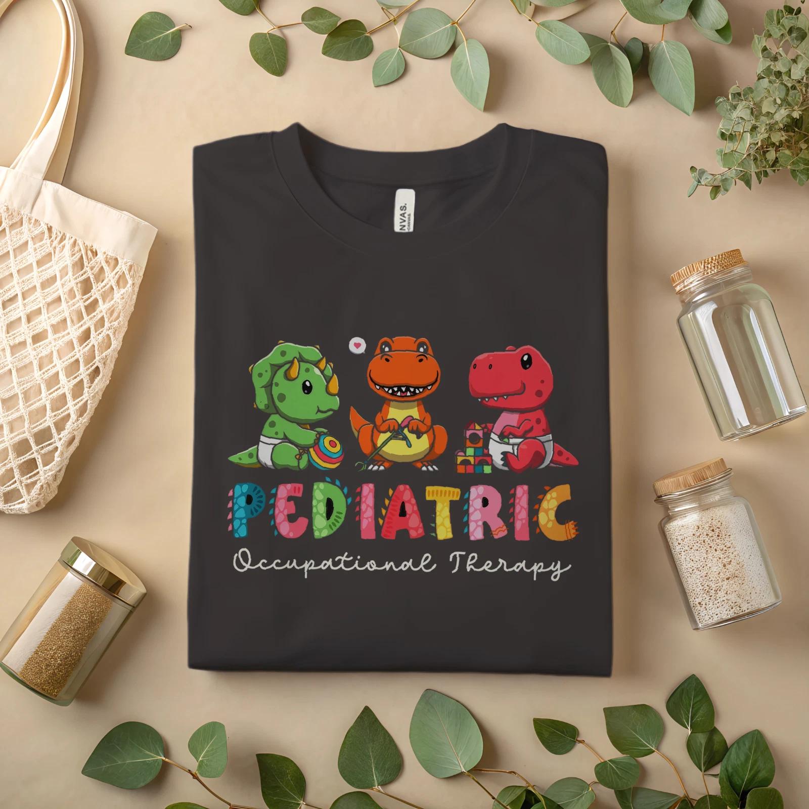 Pediatric Occupational Therapy Shirt – Cute Dino Therapist Tee A402 4XL
