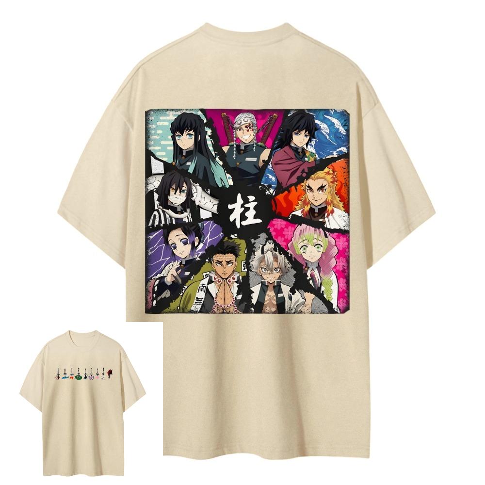 Anime T Shirt Unisex Women Demon Slayer Hashira Cotton Short Sleeve Oversized Streetwear 2026 Summer Casual Tops Unisexga Graphic Tee