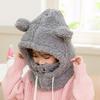 3-9Y Cartoon Hat for Girls Boys Scarf Thicken Cap Winter Hat for Kids Newborn Baby Stuff Children Hat Plus Fleece Kids Caps