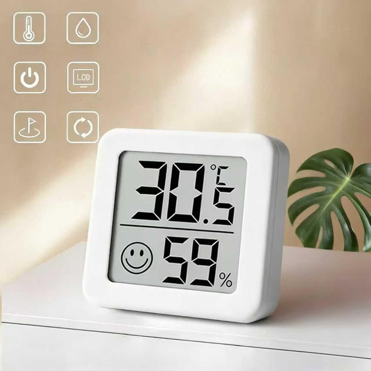 Baby Room Hygrometer Thermometer, LCD Digital Humidity Gauge - Monitor Nursery for Safe & Comfortable Sleep,Essential for New Parents S-white,1pc