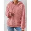Felpa con cappuccio in pile accogliente da donna, calda, larga, maniche lunghe, tinta unita grigio, pullover casual, pullover invernale casual con cappuccio