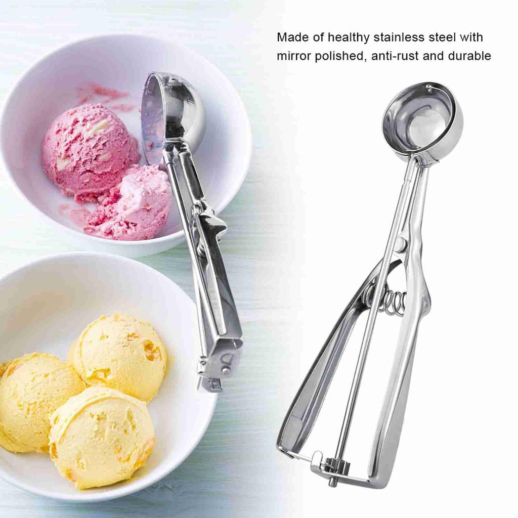 1PC Stainless Steel Trigger Ice Cream Scoop Easy Release Scoop for Ice Cream Fruit Cookie Dough