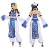 Clearstone Cosplay Halloween Oriental Blue Cool Jiangshi Costume for Women, Blue