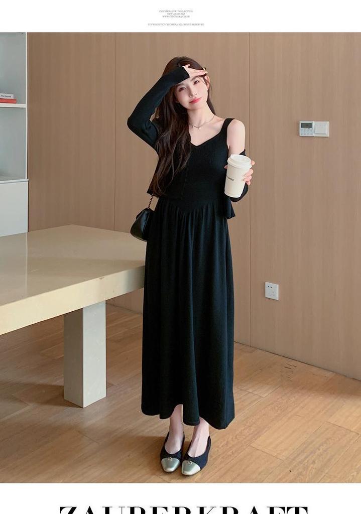 2026 Spring Knit Vest and Dress Two-Piece Set