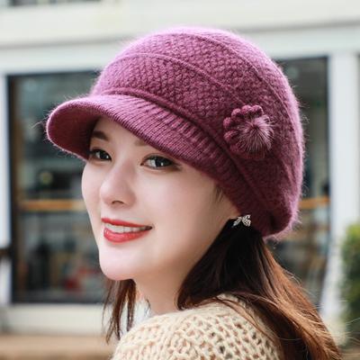 Warme Mützen für mittleres und älteres Alter, Strickmütze für Damen, Ohrenschutz, warme Entenzungenmützen, winddichte Wintermützen