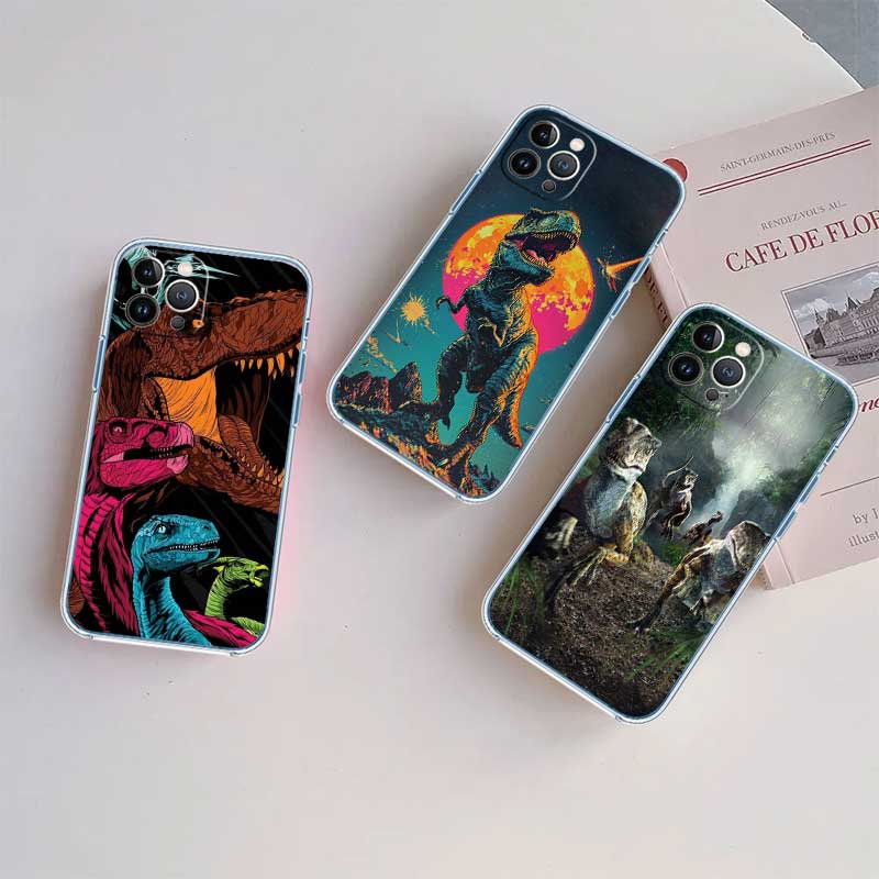 NH18 Dinosaur Transparent Phone Case for Motorola Moto G7 G8 G9 G84 G85 G73 G24 G15 Z2 Play Power Plus