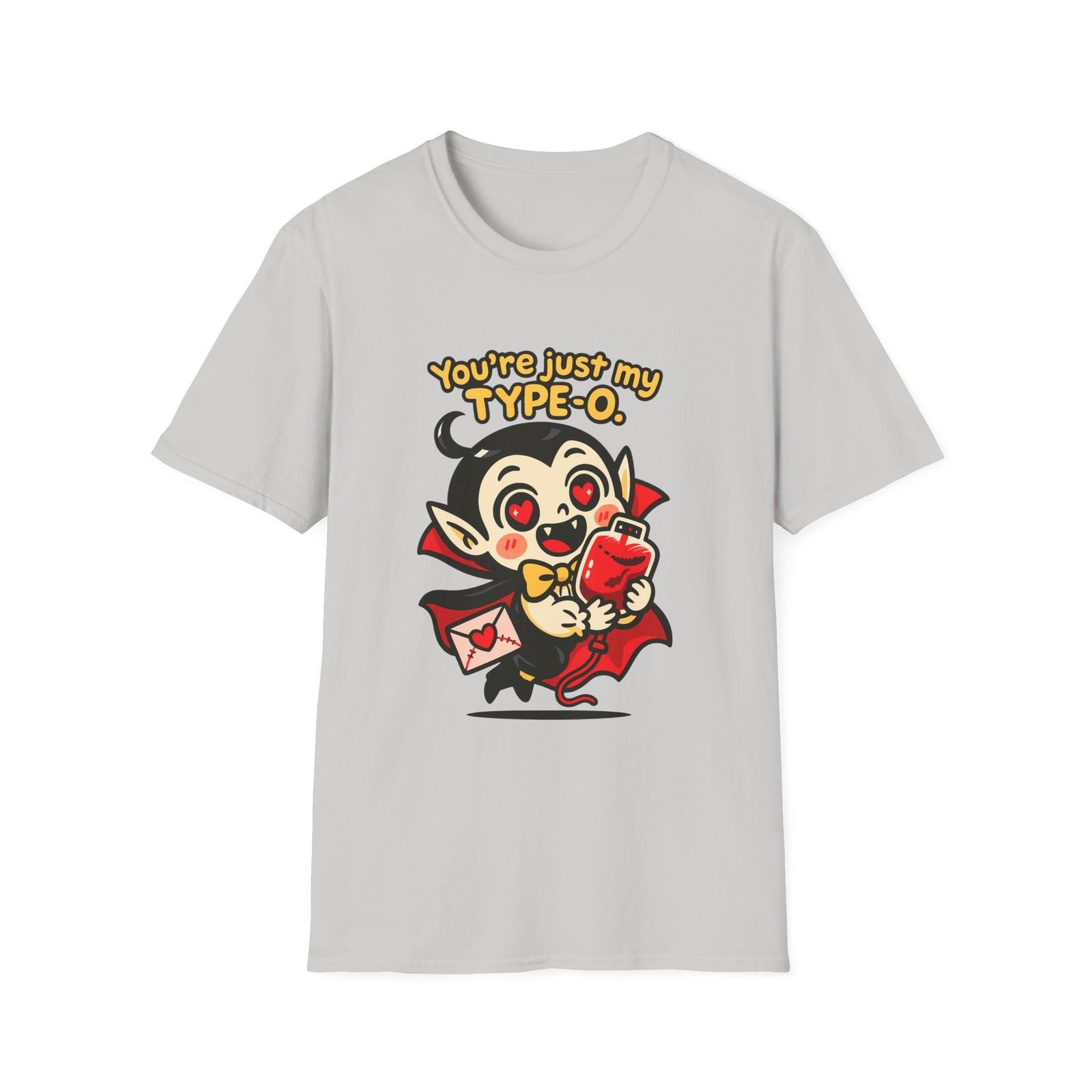 Unisex Softstyle T-Shirt Mens Womens Tees Top Chibi Vampire Blood Bag Plush Hug Halloween Pun Fall L