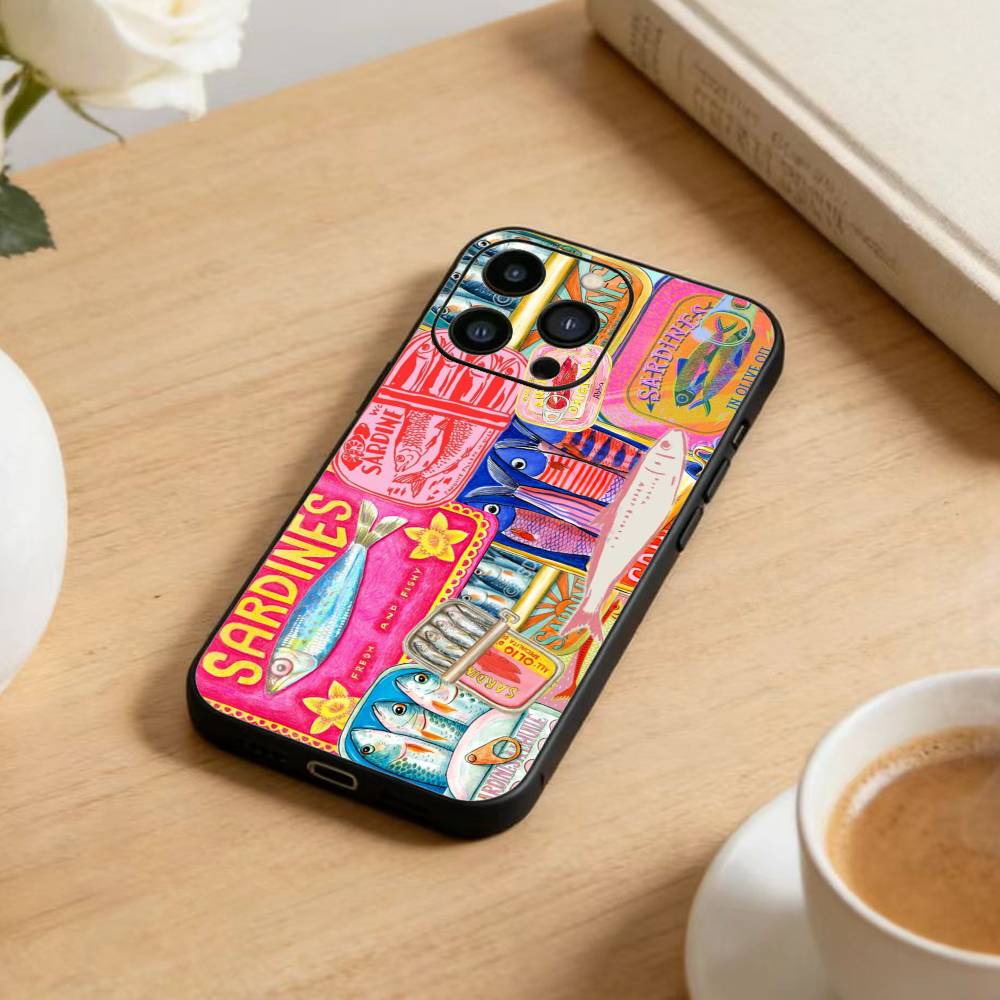 Collage  Phone Case For iPhone 16,15,14,13,12,17,Pro Max,Plus Silicone Black Case