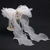 Light Luxury Bridal Headwear Pearl Wedding Headdress Bridal Ribbon Bow Hairpin  Hair Jewelry