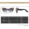 Luxury Diamond Cat Eye Sunglasses Women Vintage Designer Trendy Big Frame Crystal Rhinestone Sun Glass