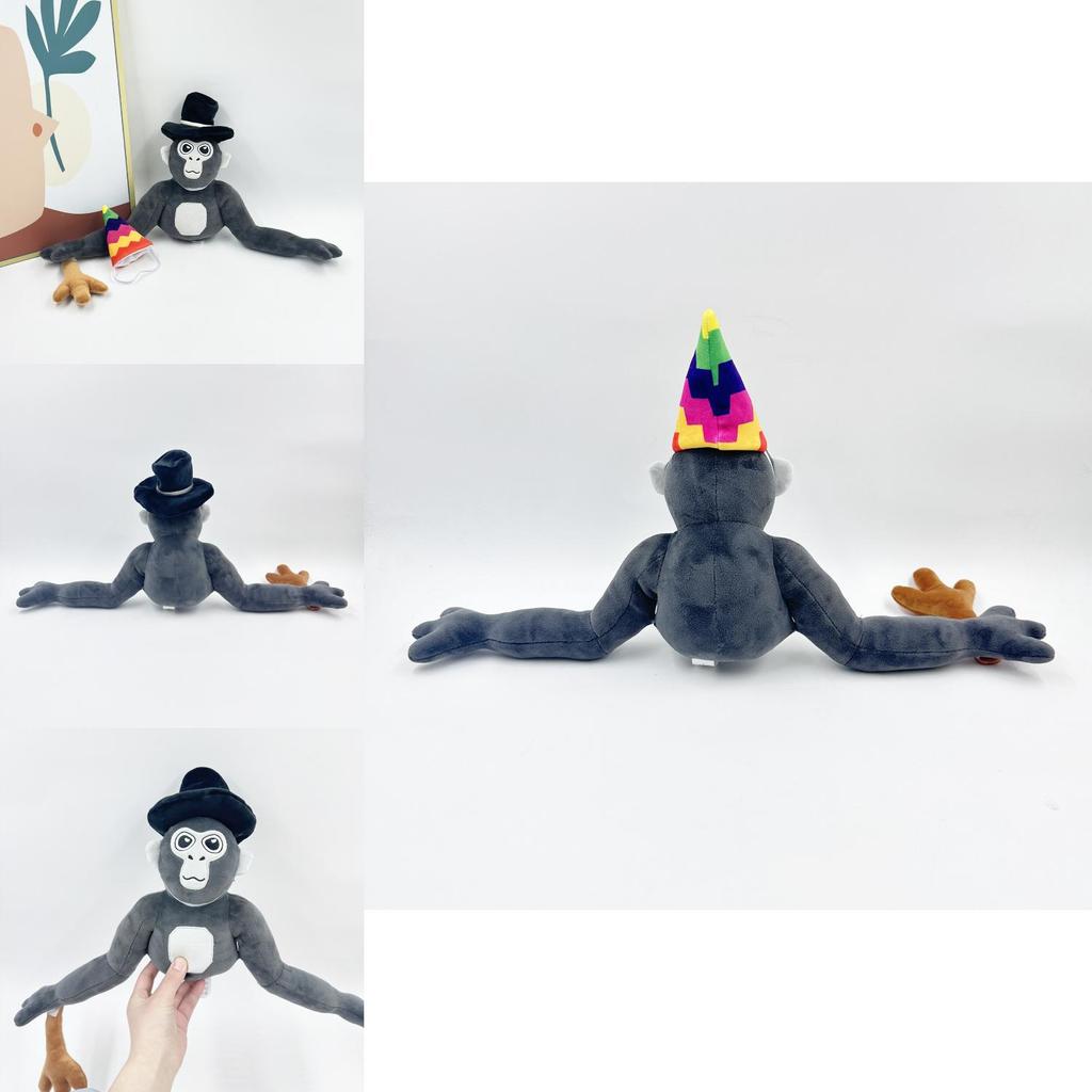 New Gorilla Tag Monke Plush Toy Stuffed Animal Doll With Hat 25cm Tall