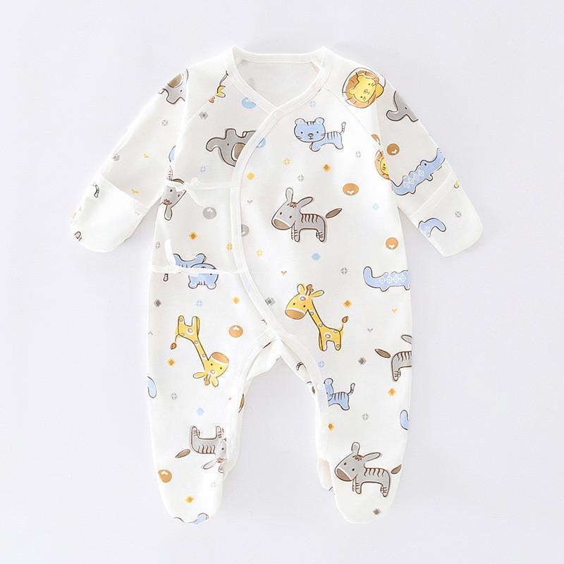 Apple Bear Cloud Print Baby Cotton Romper Suit For Newborns And Infants