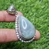 Natural Aquamarine Pendant 925 Sterling Silver Pendant Gemstone Pendant Pear Shape Pendant Gift for Her