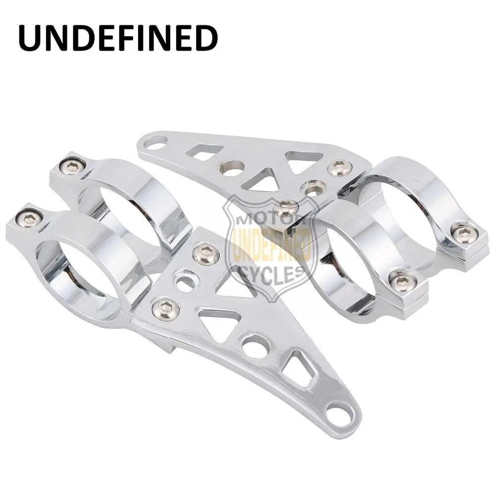 Chrome Motorcycle Headlight Bracket 39mm Front Fork Tube Mount Clamps For Harley Honda Suzuki Sportster XL 883 1200 Universal