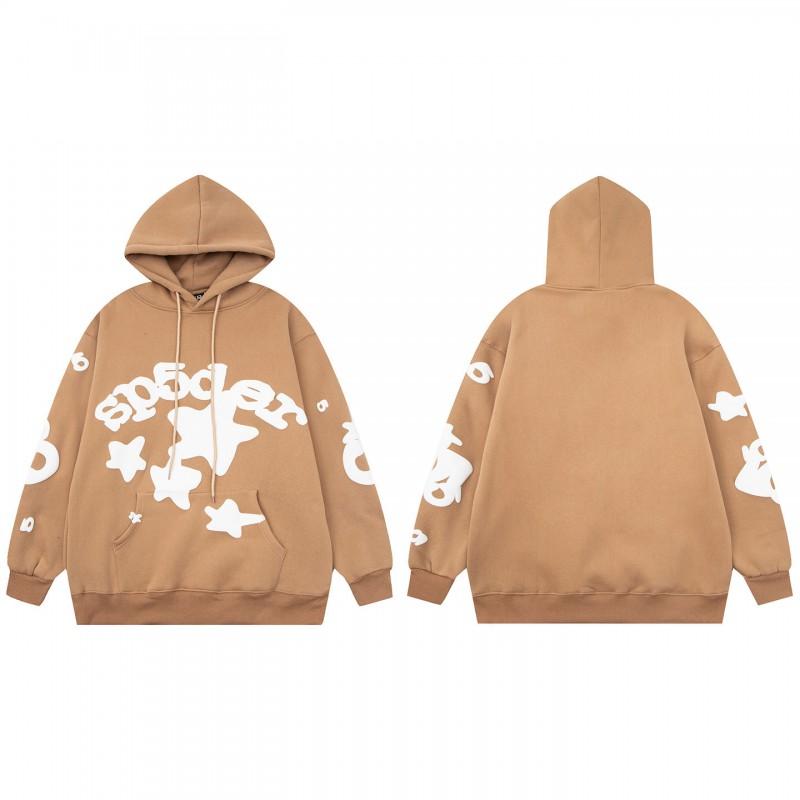 Sp5der Spider Web Foam Print Fleece Hoodie Loose Fit Hip Hop Sweatshirt Men Women