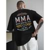 European Size Casual Short-Sleeved T-Shirts for Summer Outdoor Activities in Mixed Martial Arts, Featuring Trendy Prints for Men, Loose-Fitting Styles