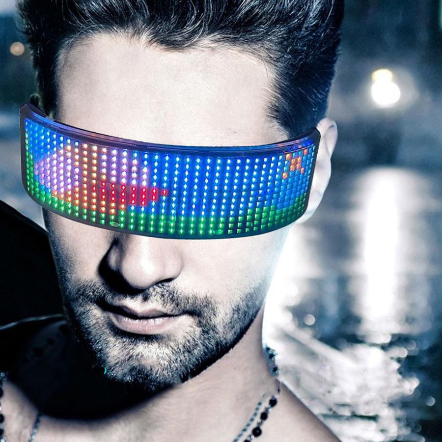 Electronic DIY Magic Bluetooth LED Glasses Shining USB Charge Eyewears