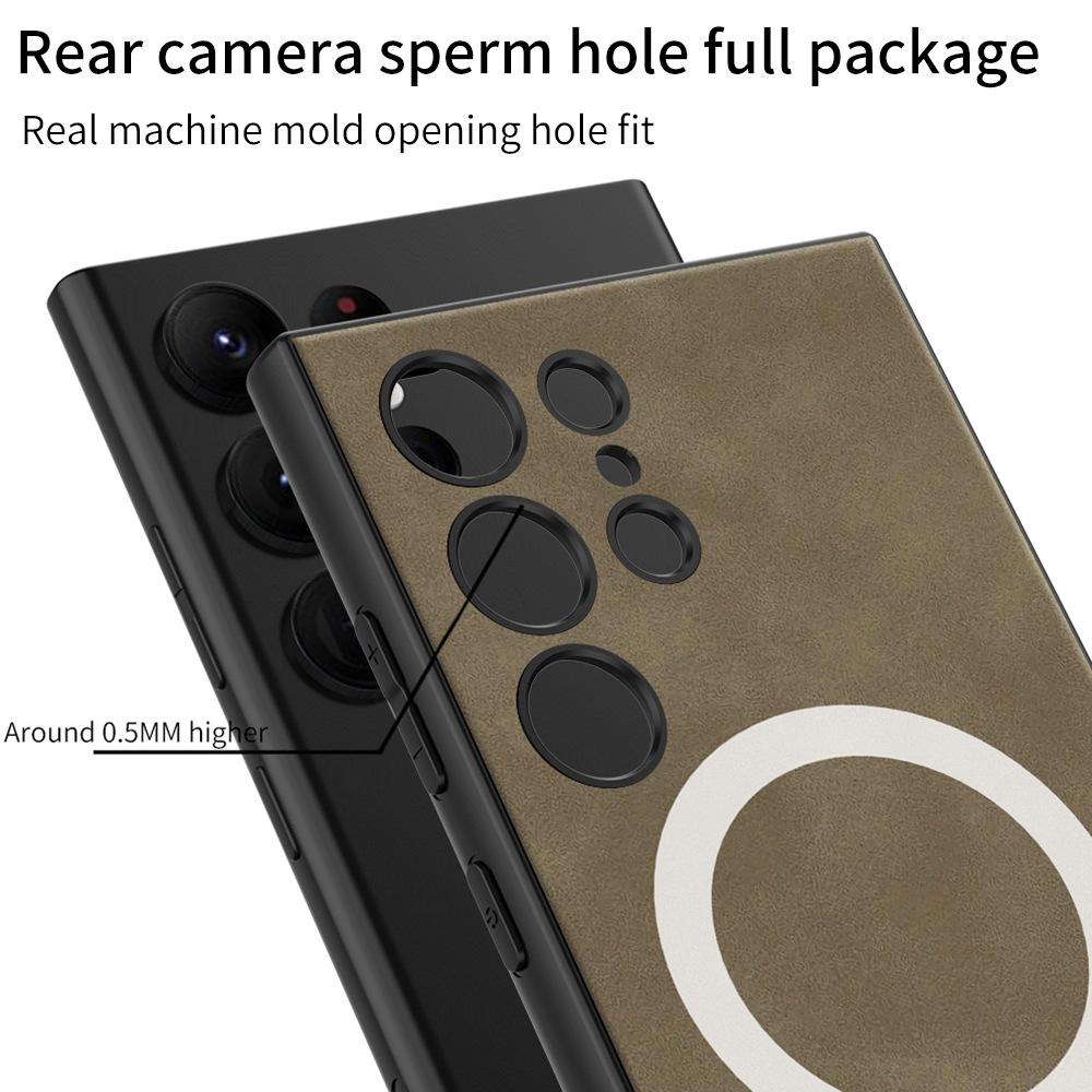 Suitable for Samsung S23ultra Mobile Phone Case S23plus Magnetic Absorbing Wireless Charging Frosted Skin Anti Fall S23 Protection Case