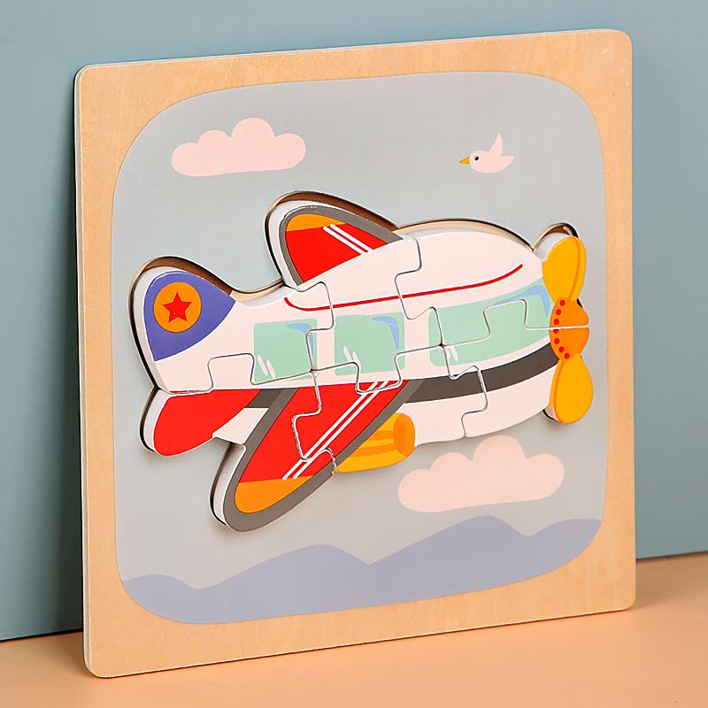 Children's Wooden 3D Animal Puzzle Board for Early Education