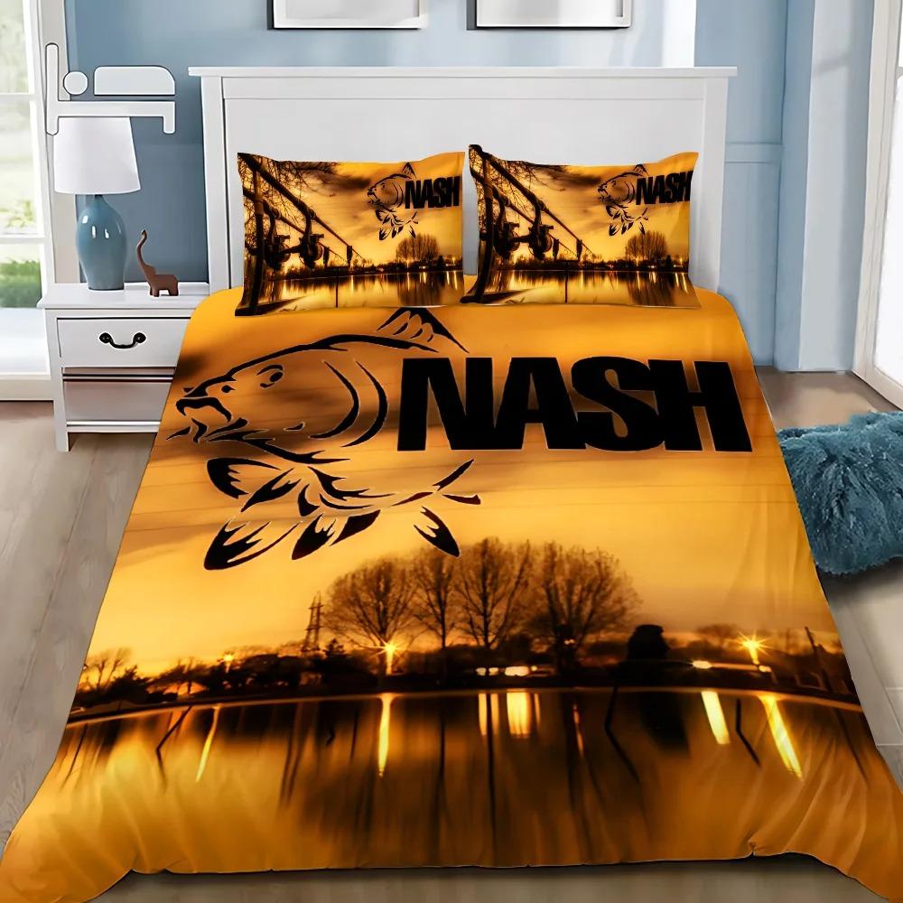 Nash Fishing Logo Duvet Cover Pillowcase Bedding Set Adult BoyGirl Bedroom Decoration Single Double Large Size