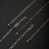 Stainless Steel Rectangular Wire Cross Chain Necklace – European & American Fashion, Light Luxury.