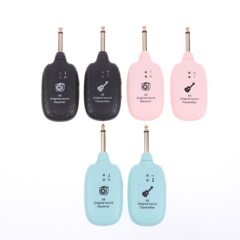 A8 Guitar Wireless System Transmitter Receiver Built- In Rechargeable Wireless Guitar Transmitter