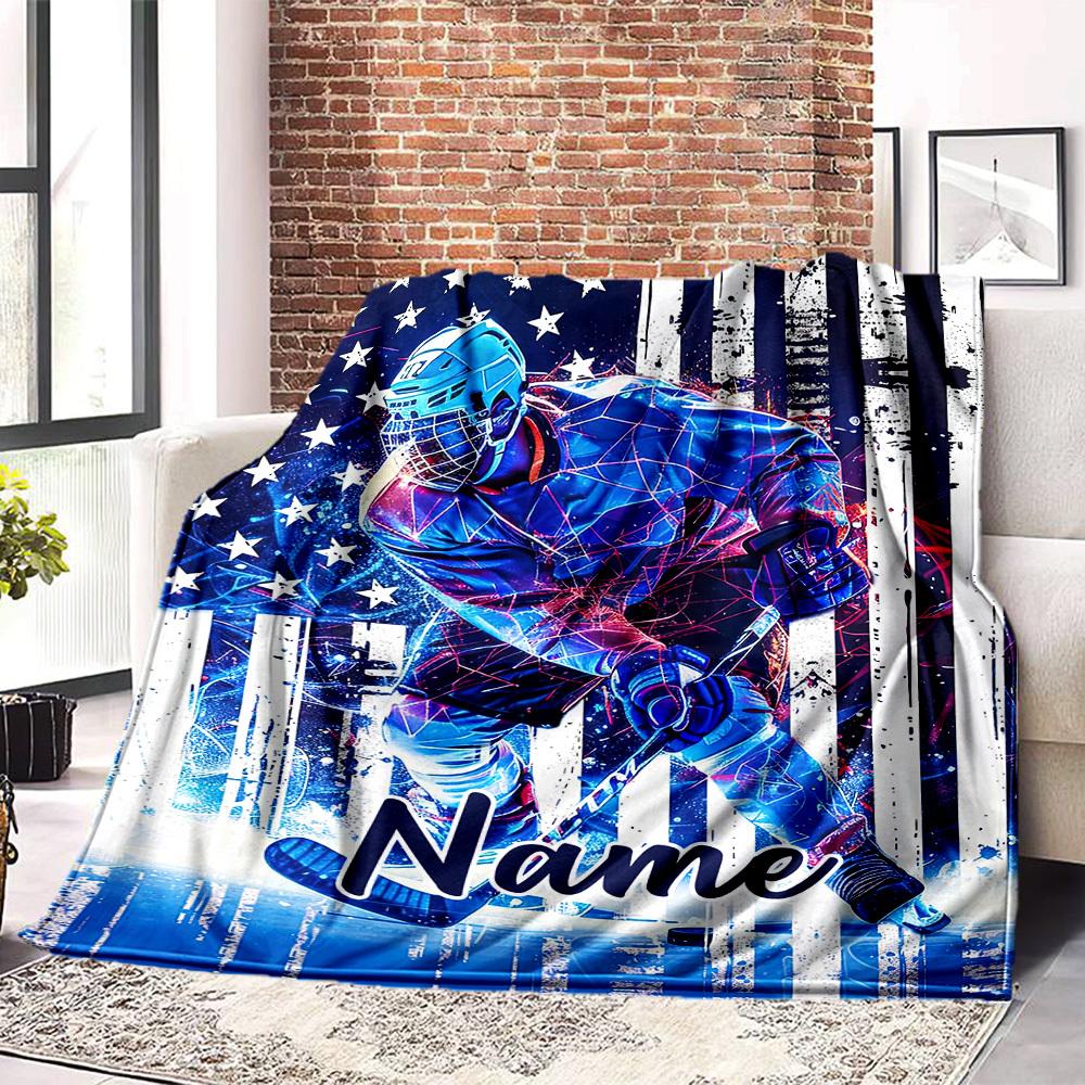 Hockey Life Passion Play And Princess Gift Customizable Blanket Text Warmthful Decor Versatile For Sofa Couch Office Bed Picnics Ideal For All Seasons