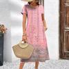 3D Digital Printing Dresses Women's Summer Short-sleeved O-neck Casual Loose Dress