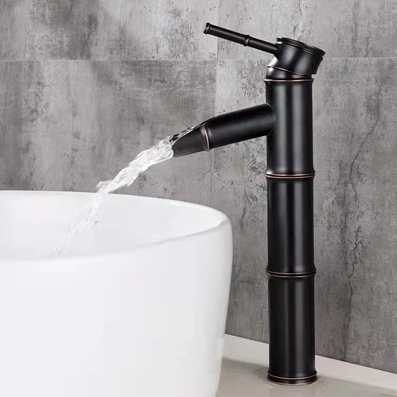 Handun European Antique Black Bamboo Bathroom Faucet