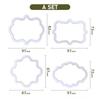 2023 New Vintage Plaque Frame Cookie Cutters Name Plate Plastic Biscuit Mould Cake Decorating Tools Letters Baking Tools 4PCS