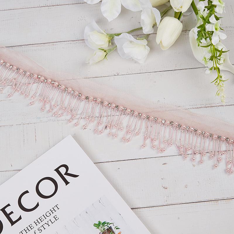 5 Yard Beaded Tassel Latin Dance Dress Decor Trim Fringe Lace Trimming Clothes Curtain Upholstery Sofa Sewing Accessories