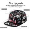 Casual Hip Hop Baseball Cap Letter Graffiti Print Sun Hat Outdoor Breathable Snapback Hat for Men Women