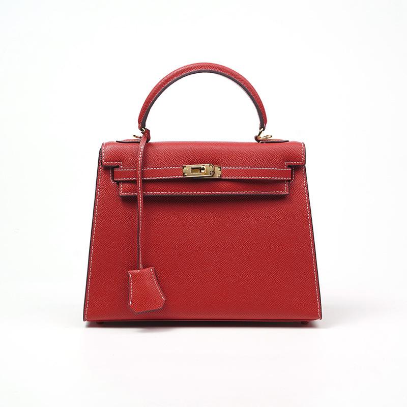 Kelly Bag Genuine Leather Women's Luxury Handbag - 2025 Autumn/Winter Collection: Elegant Shoulder Bag for Commute and High-End Style.