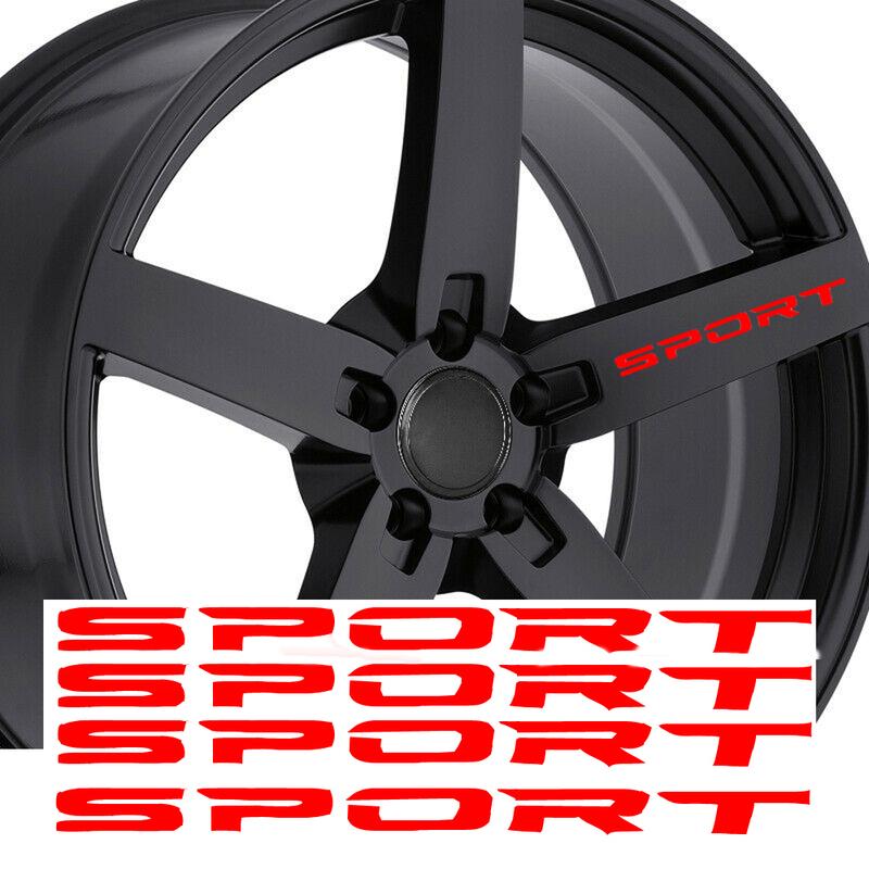 4pcs Creative Racing SPORT Letter Sticker Auto Car Rims Wheel PET Decal Waterproof Car Styling Decoration Auto Accessories