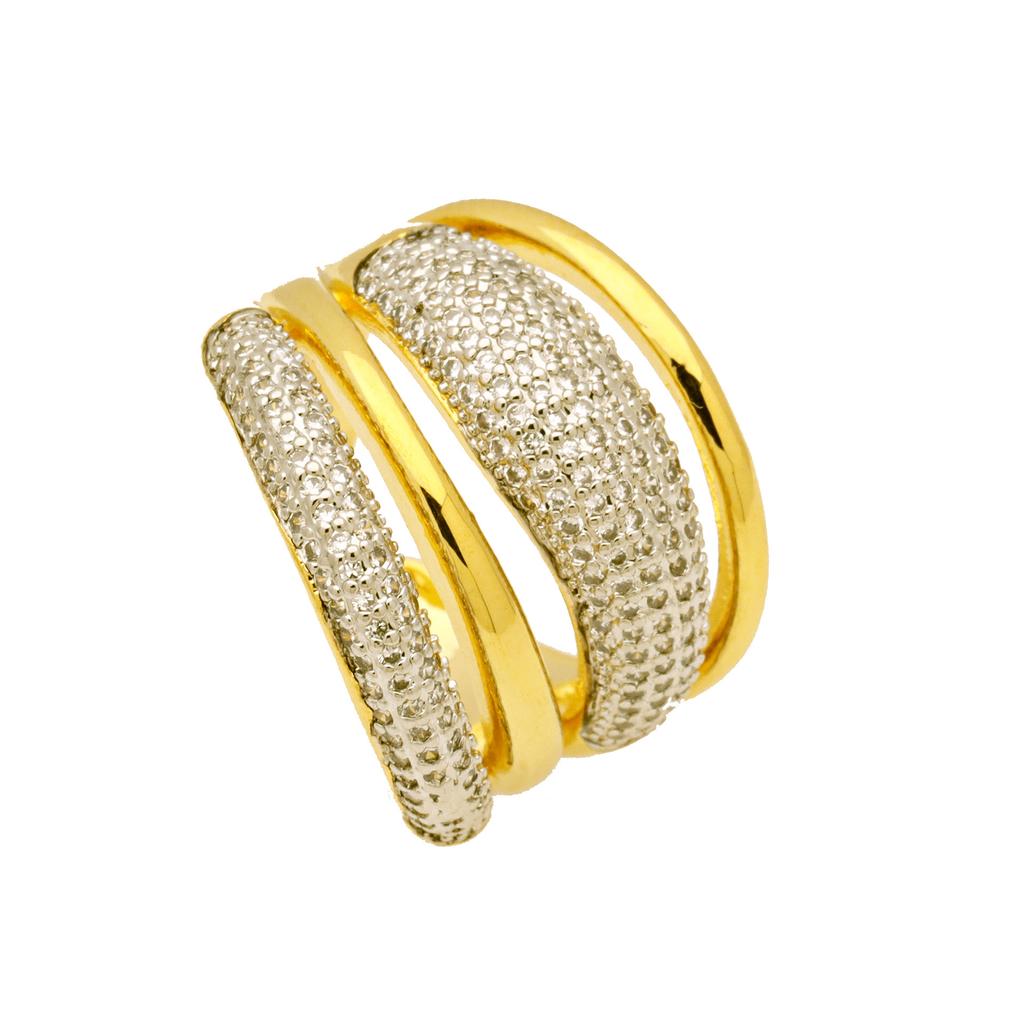Copper Plated Zircon Double Color Love Peach Heart Oval Design Sense Open Ring Ring Women