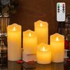 Flameless Candles with Remote Timer Flickering Tear Wave Shaped Simulate Dripping LED Candles Battery Operated for Indoor Decor