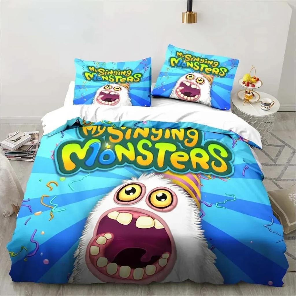 3D Print My Game Singing Monsters Printed Bed Set Duvet Cover Pillowcase Bedding Set Bed Linen Sheet Quilt Cover Queen King Size