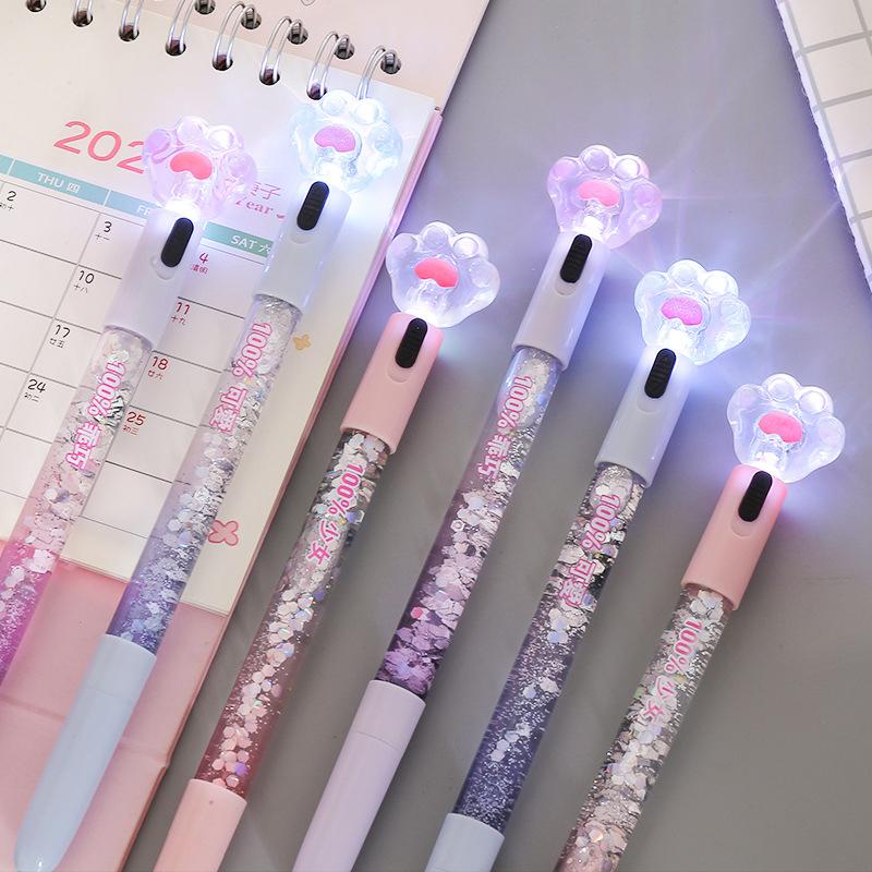 Einfaches Mädchenherz Tiktok Net Red Leuchtender Treibsand Neutralstift Niedlich Niedlich Instagram Zauberstab Schüler Kreativer Stift