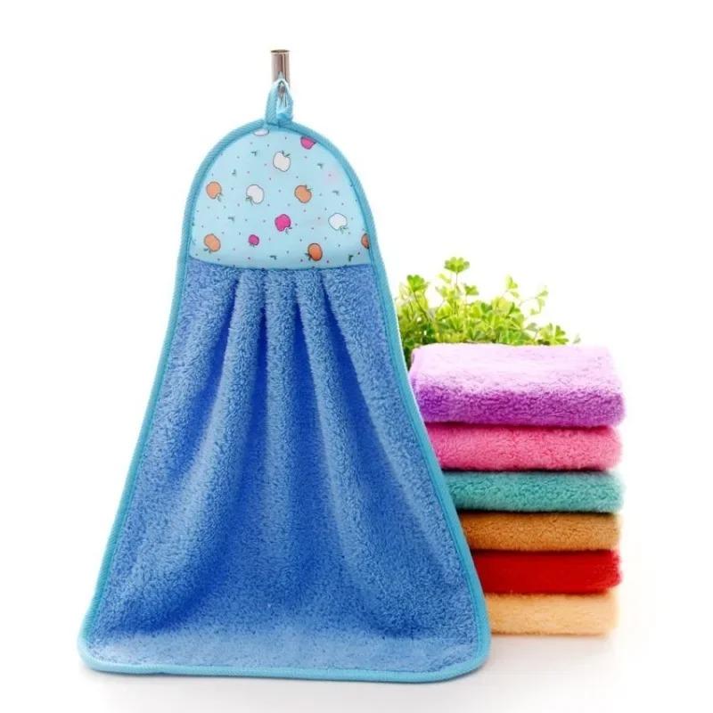 Cartoon Hanging Bathing Towel Coral Velvet Wiping Towel Absorbent Wiping Cloth Wips Hand Towels Bathroom Microfibe Extra Thick Handkerchief