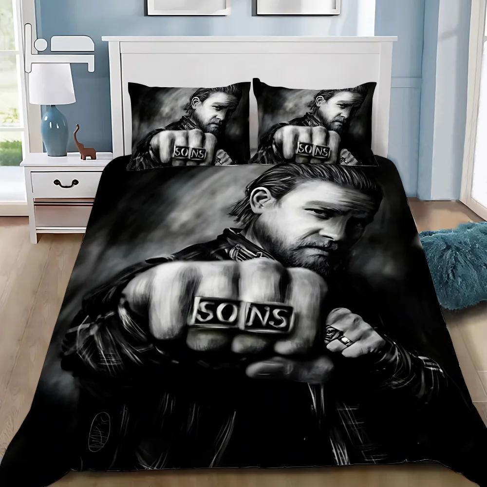 Sons of Anarchy Retro Duvet Cover Pillowcase Bedding Set Adult Boy Girl Bedroom Decoration Children Gift Single Double Size