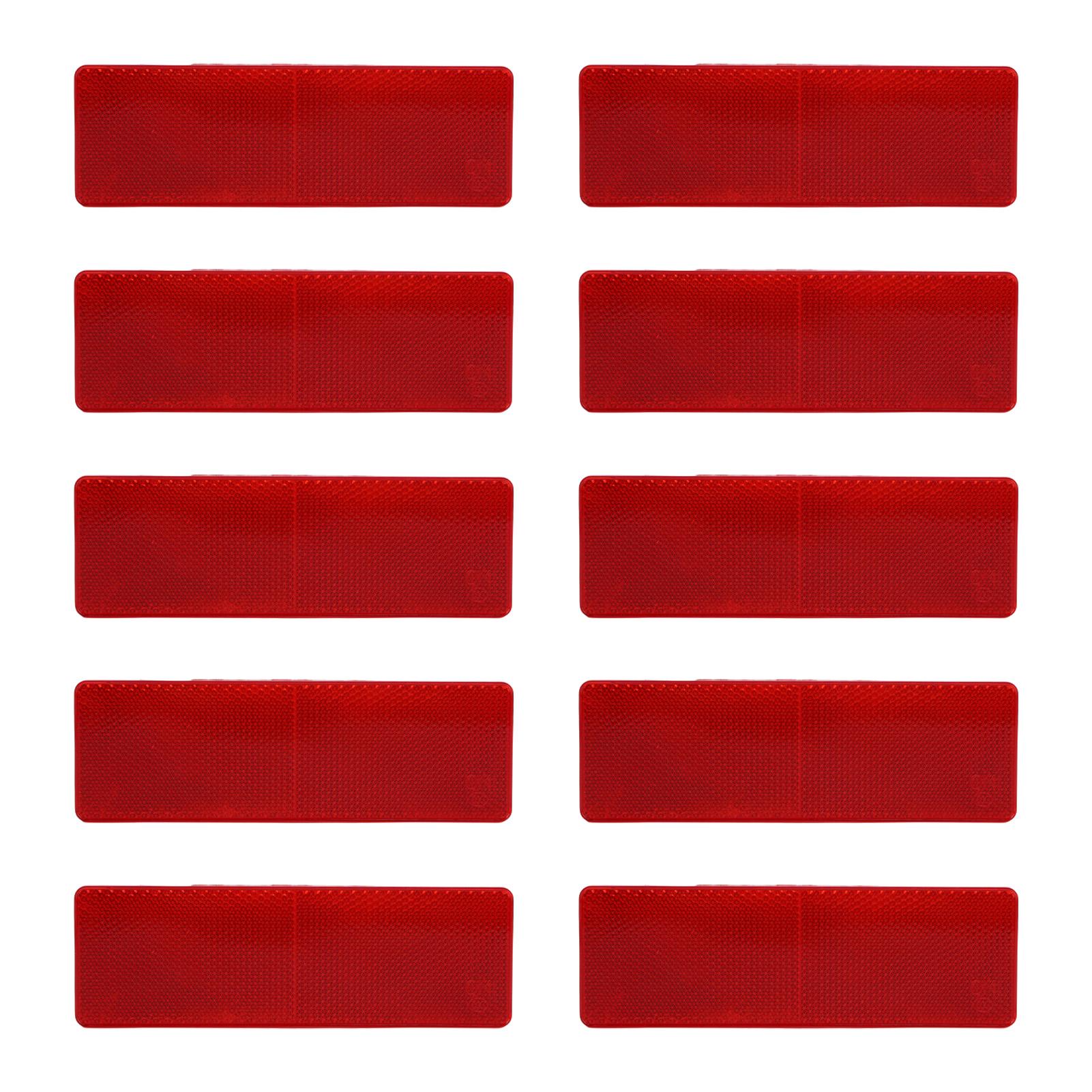 Vestidos Unisex Red 10Pcs Rectangular Reflectors 48X148mm High Visibility Self Adhesive Safety Reflector For Trailer Truck Tractor Boat