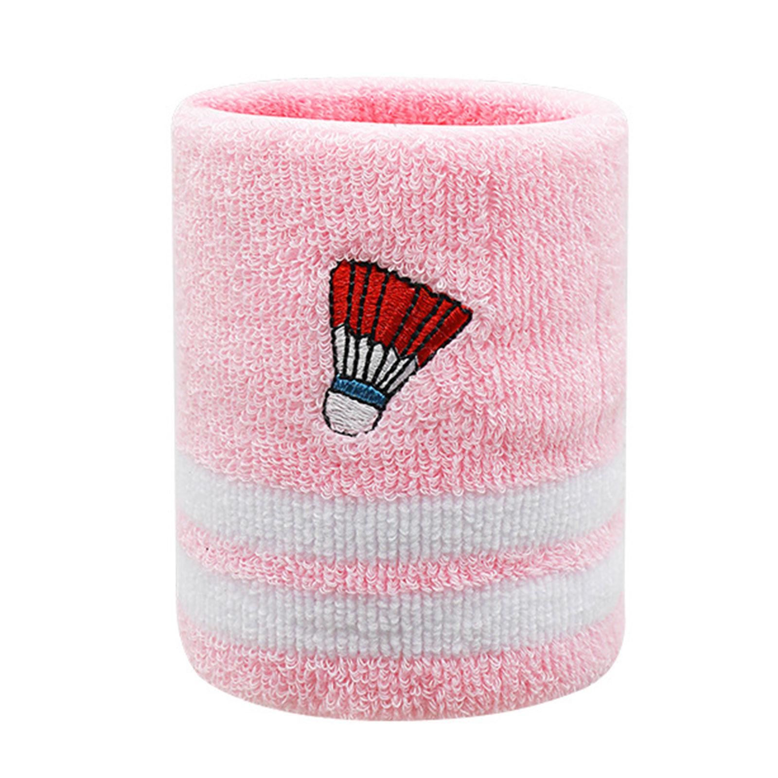 Absorbent Sweatband Sport Wrist Sweatband Elastic Cotton Sports Wristband for Women Men Kid Gym Basketball Tennis 4
