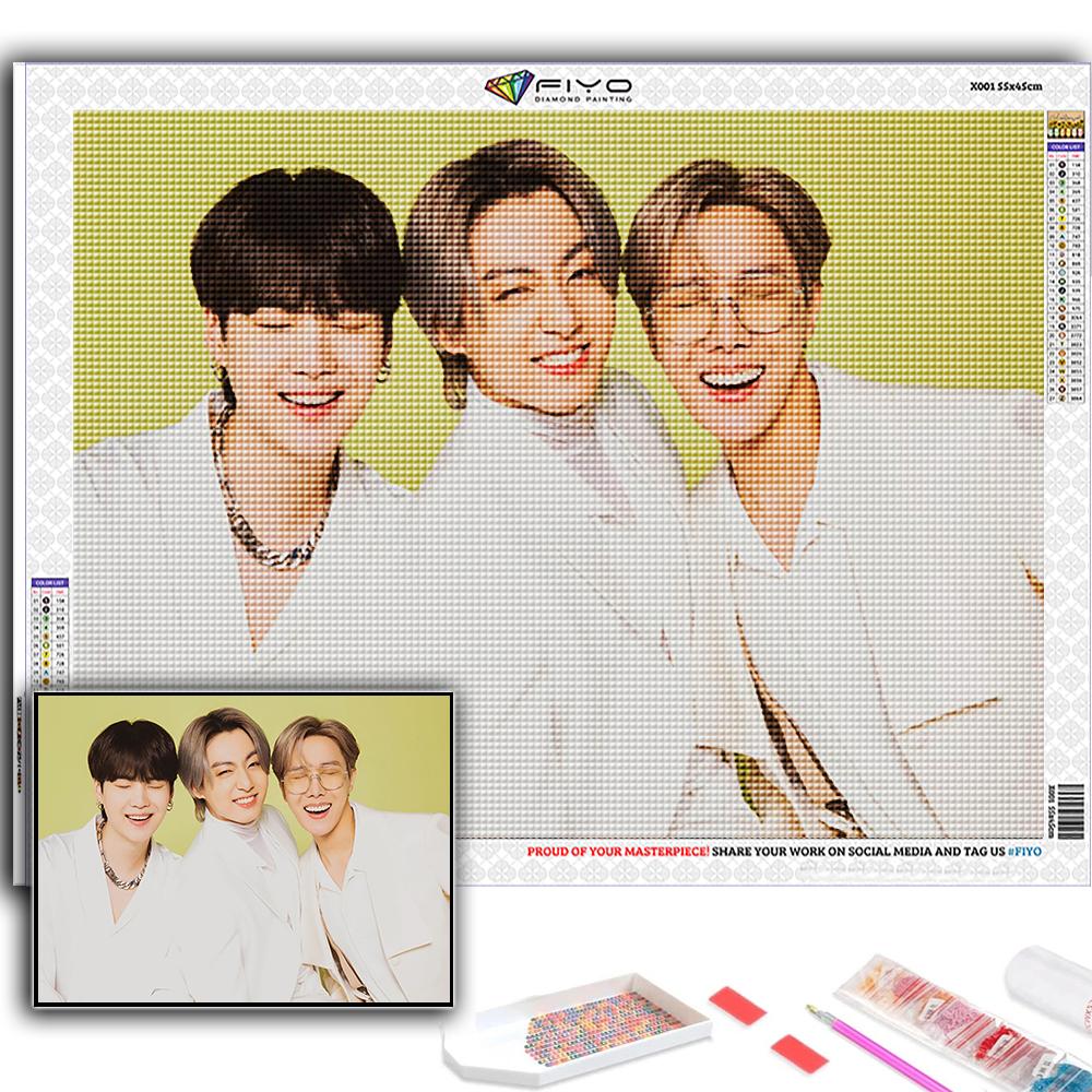 5D DIY Diamond Painting Cross Stitch Korean Boy Group Diamond Embroidery Mosaic Wall Art Home Decoration