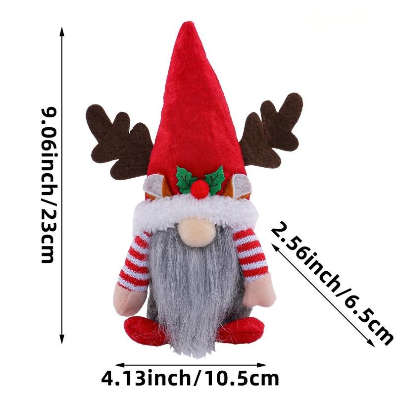 1Pcs Christmas Deer Antler Doll Decor Santa Claus Toy Red Holiday Family Atmosphere Decor Cute Festival Ornament