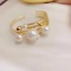 Fashionable Pearl Double Layer Hollow Bracelet for Women Girls Geometric Irregular Imitation Party Popular Jewelry Holiday Gift