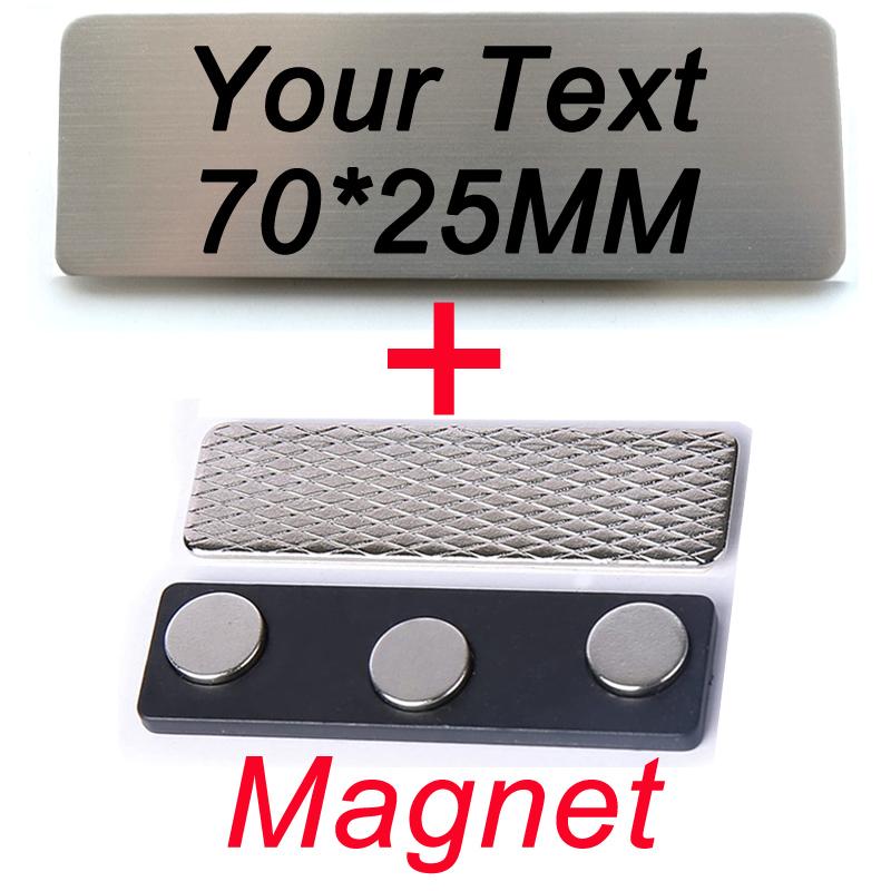 

7*2,5 см гравировка вашего логотипа текстовая пластина индивидуальный значок персонализированная брошь булавка двухсторонняя лента магнит идентификатор дверь настенный почтовый ящик бирка с именем Send name to seller