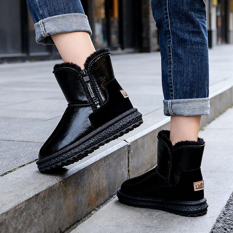 Snow Boots Women's Winter New Women's Shoes Fleece Thickened Warm and Comfortable Cotton Shoes Non-slip Short Boots Cotton Shoes