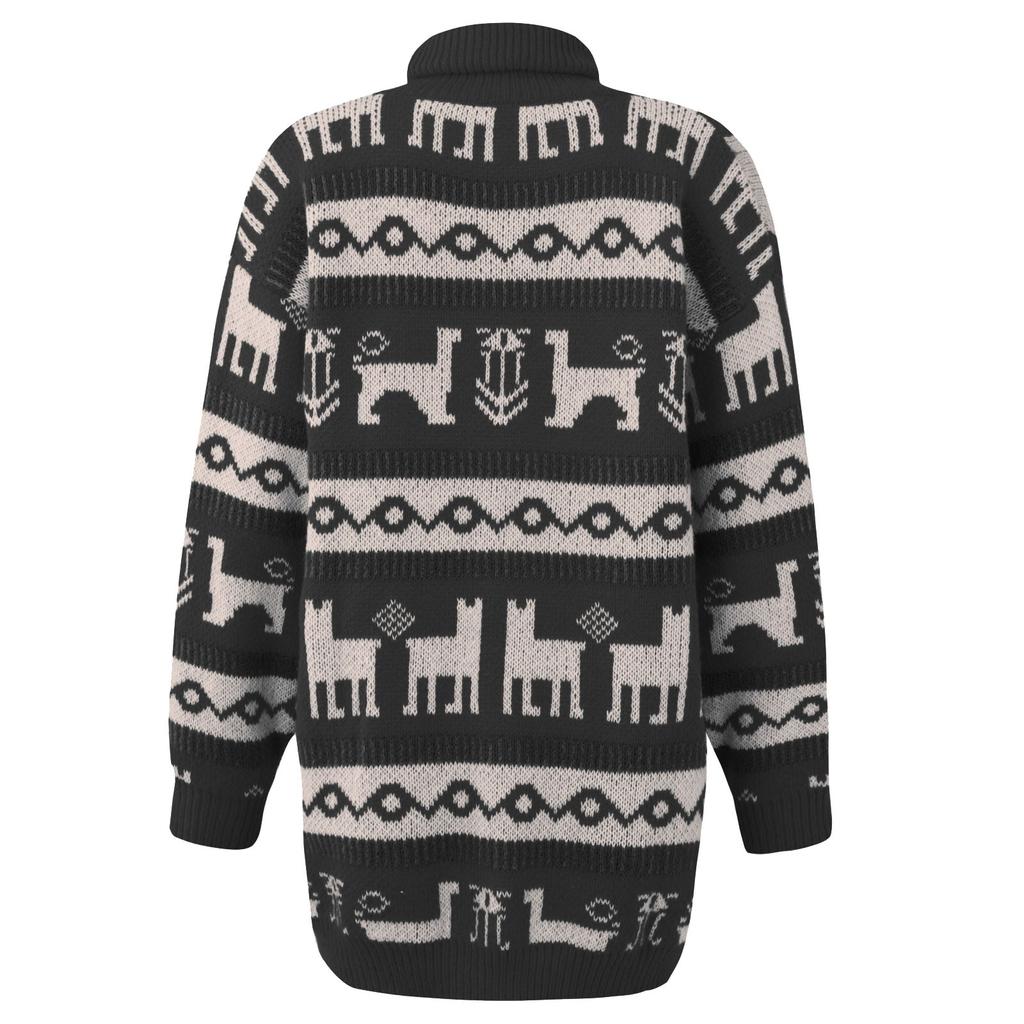 Mote julegenser for kvinner Rund hals Høy hals Mellomlang Langermet genser