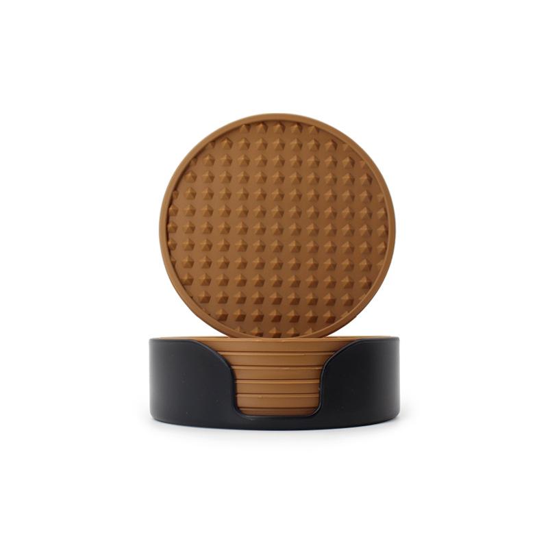 Sottobicchiere Rotondo in Silicone Antiscivolo Spesso Tappetino Isolante per Tazze d'Acqua Calde Set Sottobicchieri per Tazze da Tè
