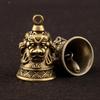 Copper Three Lions Head Bell Small Ornaments Desk Feng Shui Decorations Retro Brass Keychain Pendants Home Decor for Living Room.